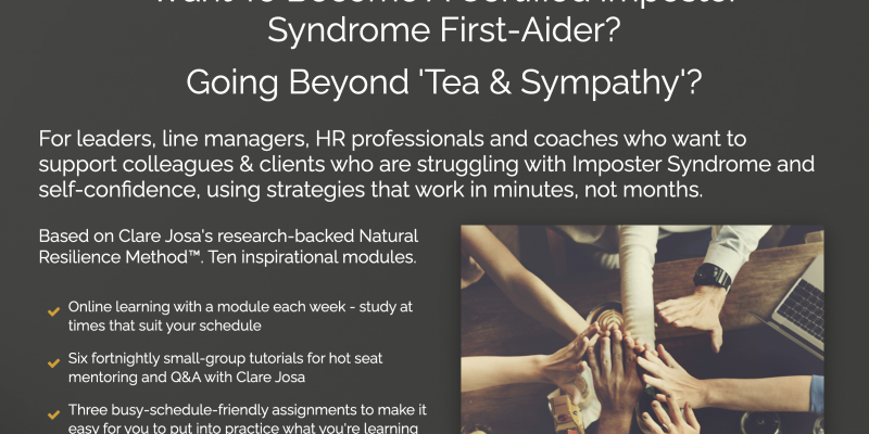 Become a Certified Imposter Syndrome First-Aider With Clare Josa